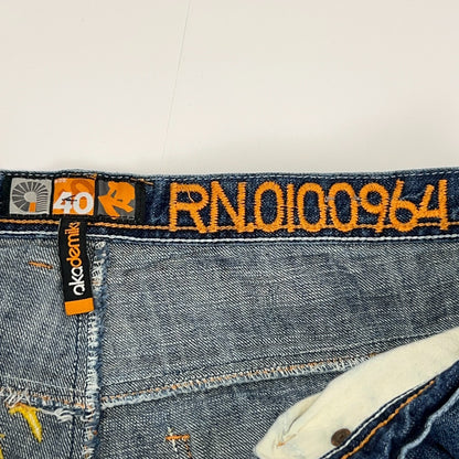 Akademiks Vintage Denim Jeans in Blue Size 32 Front View Vintage