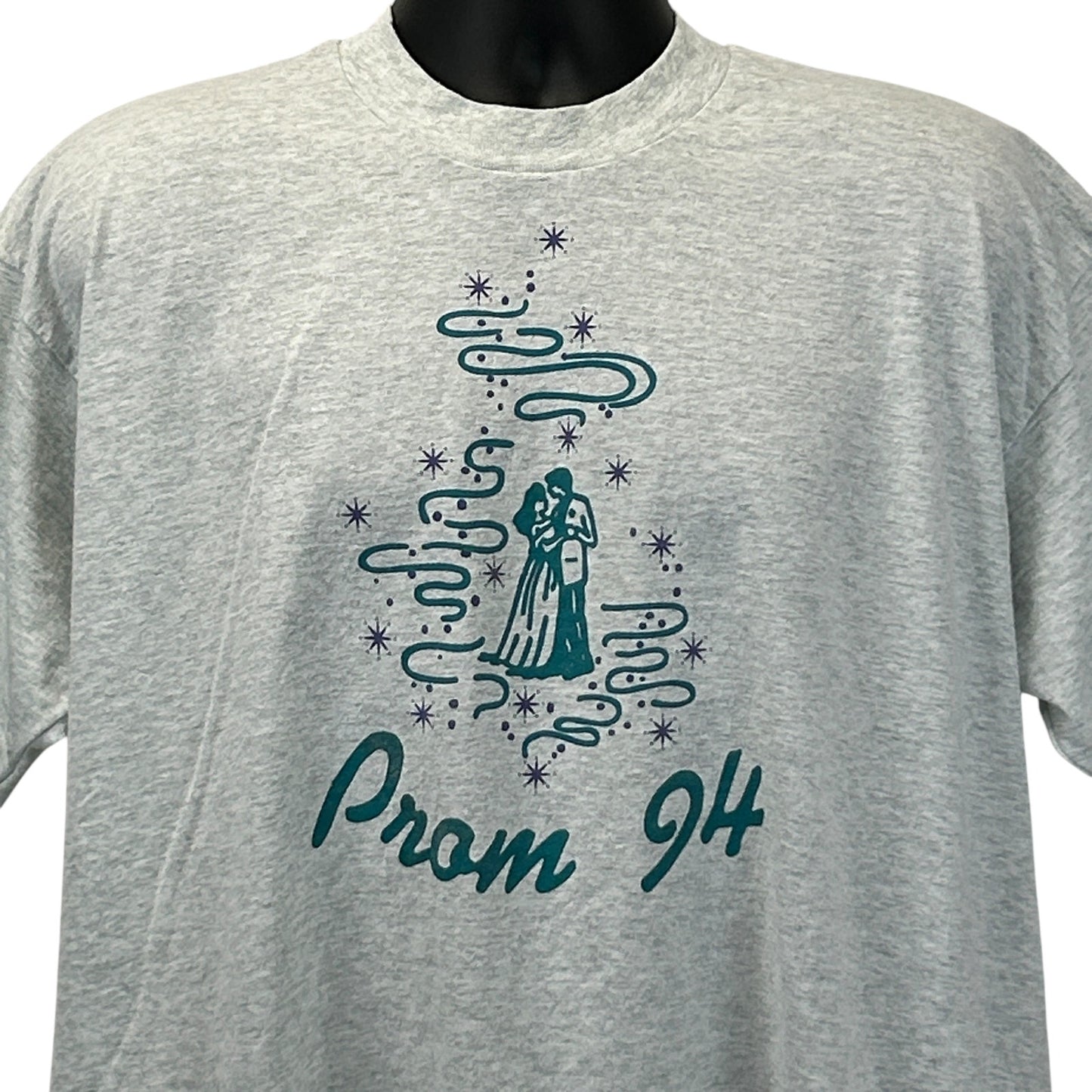 Gray Fruit of the Loom T-Shirt featuring Prom 94 graphic print on the front
