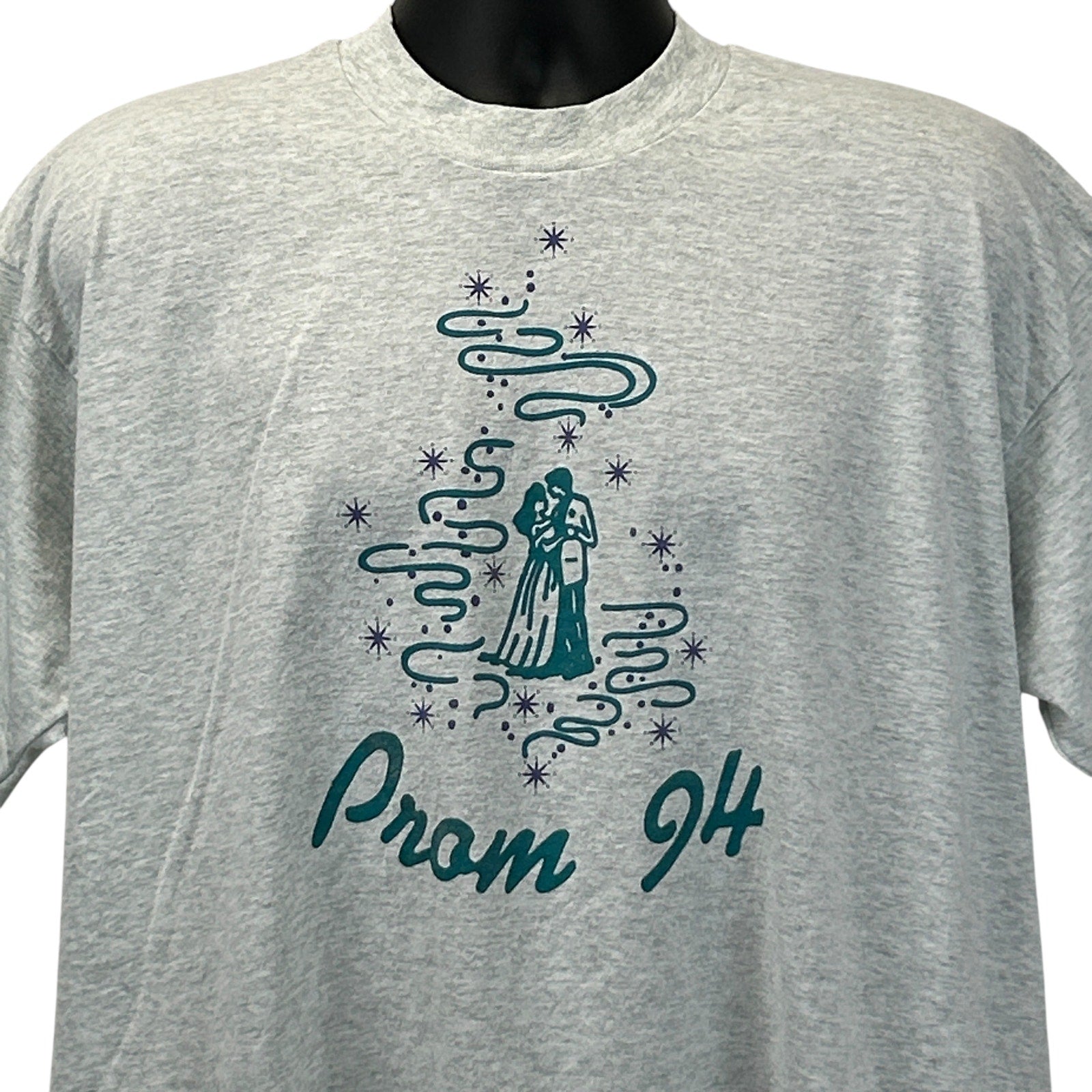 Gray Fruit of the Loom T-Shirt featuring Prom 94 graphic print on the front
