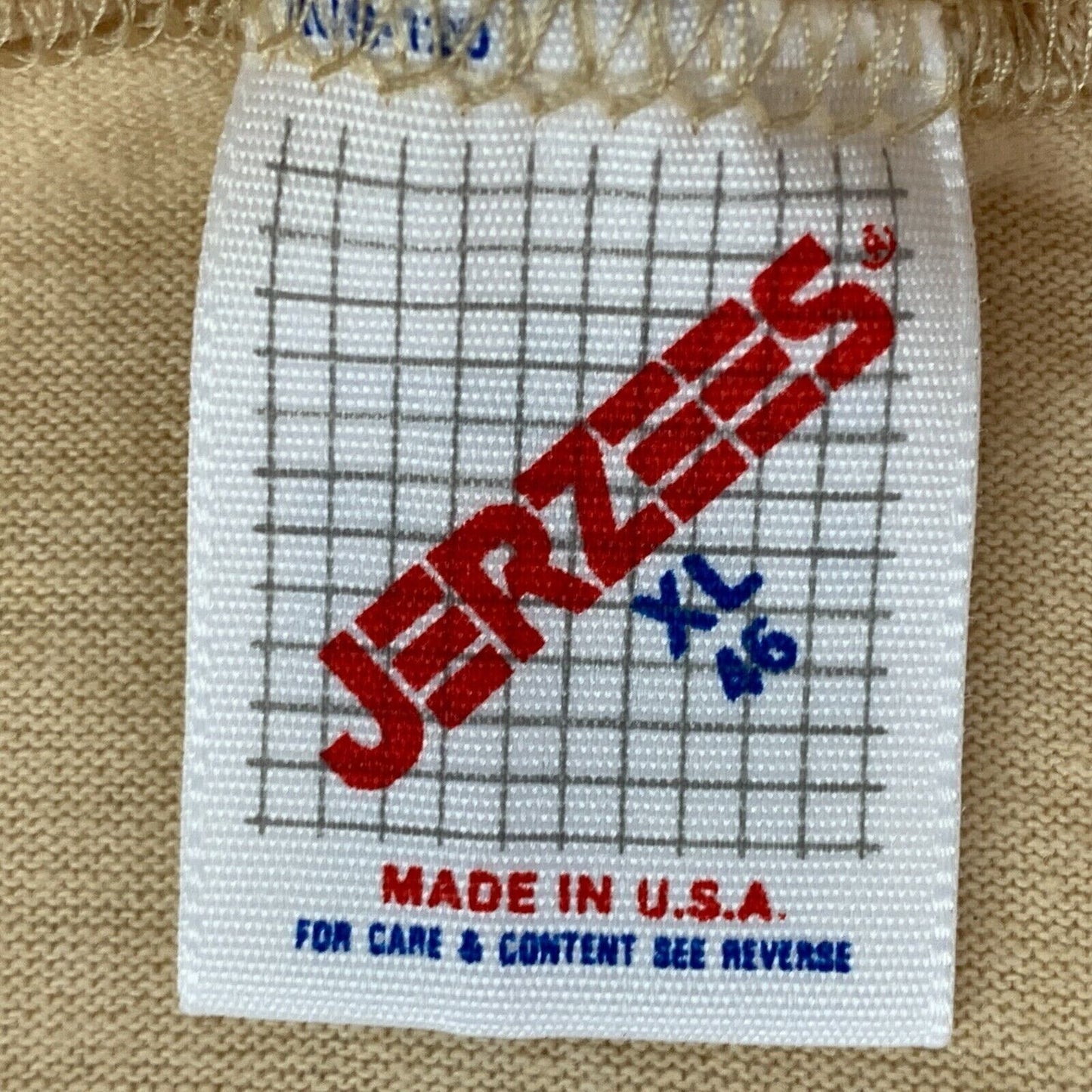 JERZEES 90s T-Shirt Beige XL Front vintage