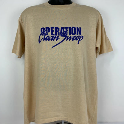 JERZEES 90s T-Shirt Beige Large Front Fill vintage t shirt