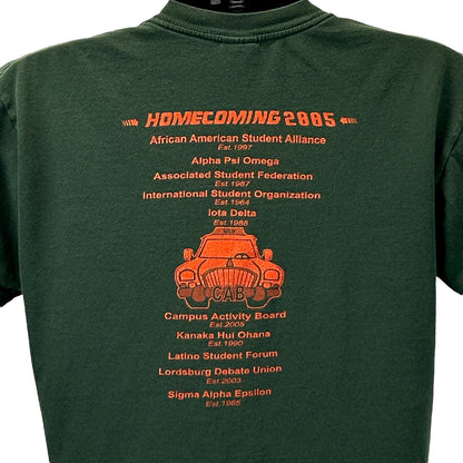 Green Gildan T-Shirt in size medium with University of La Verne Homecoming 2005 graphic on back