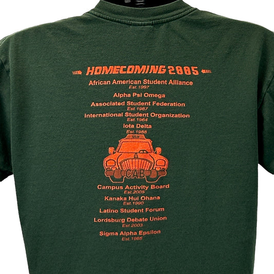 Green Gildan T-Shirt in size medium with University of La Verne Homecoming 2005 graphic on back