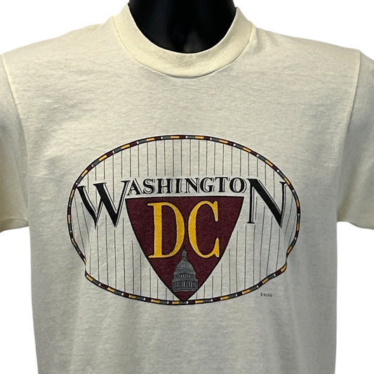Cream Screen Stars T-Shirt featuring a Washington DC logo on the front in a classic design