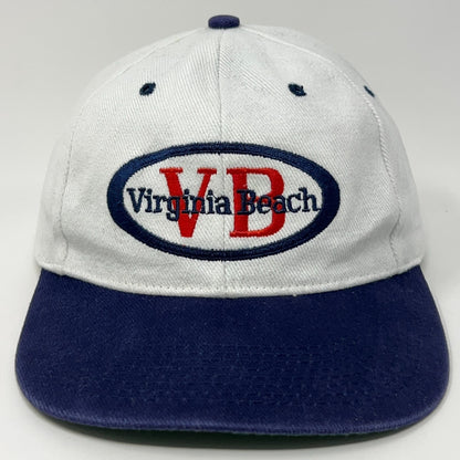 Virginia Beach Cap in White and Navy with Embroidered Logo