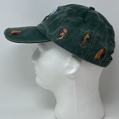 Finland Fly Fishing Hat Baseball Cap Fisherman Finnish 6 Panel Strapback Green