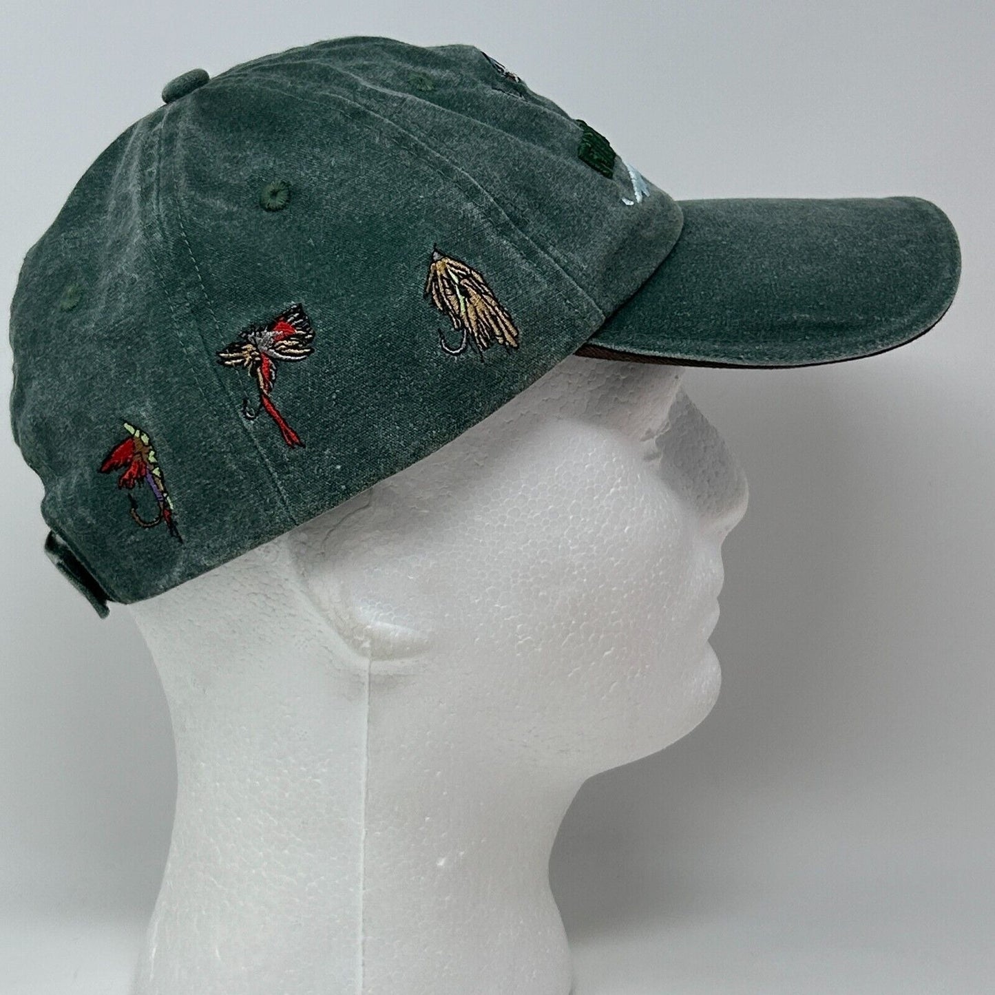 Finland Fly Fishing Hat Baseball Cap Fisherman Finnish 6 Panel Strapback Green