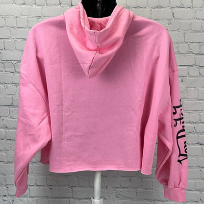 Von Dutch Oversized Hoodie Pink Cropped Back View