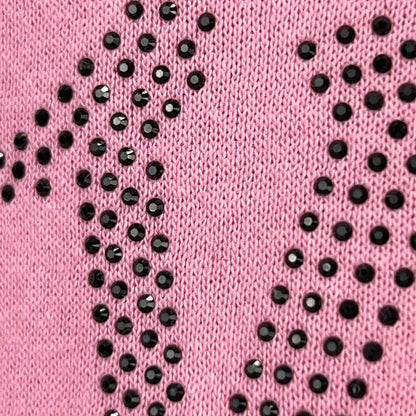 Von Dutch Oversized Hoodie in Pink with Studded Design, front view