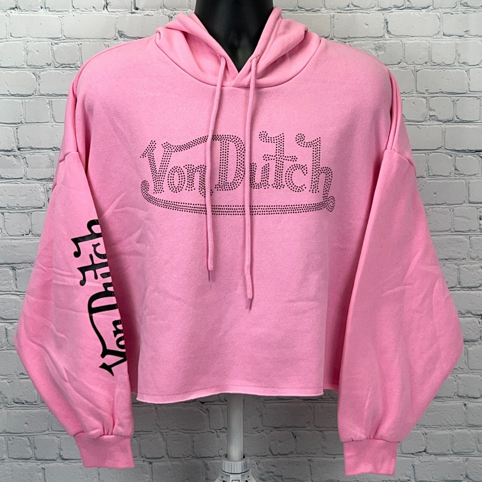 Von Dutch oversized hoodie in pink, front view