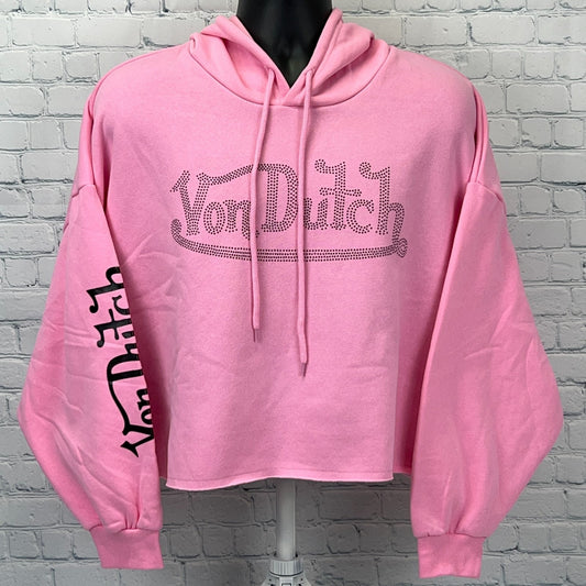 Von Dutch oversized hoodie in pink, front view