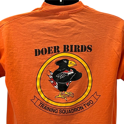 Orange Fruit of the Loom T-Shirt featuring VT-2 Doerbirds logo on the back
