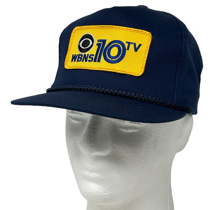 Yupoong Navy WBNS 10TV Hat with Yellow Logo Patch, Front View, One Size Fits Most