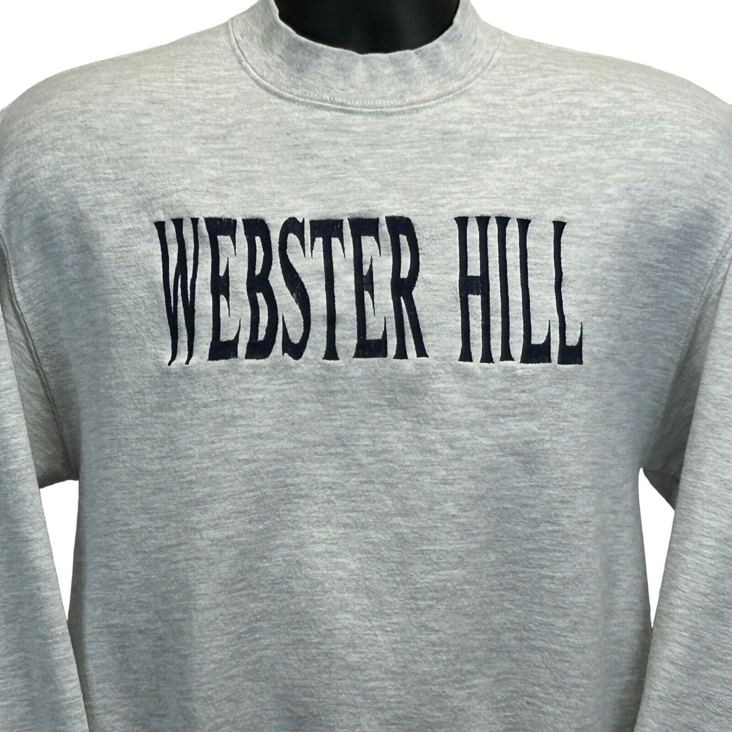 JERZEES Vintage Crewneck Sweatshirt in Gray with Webster Hill Design, Front View