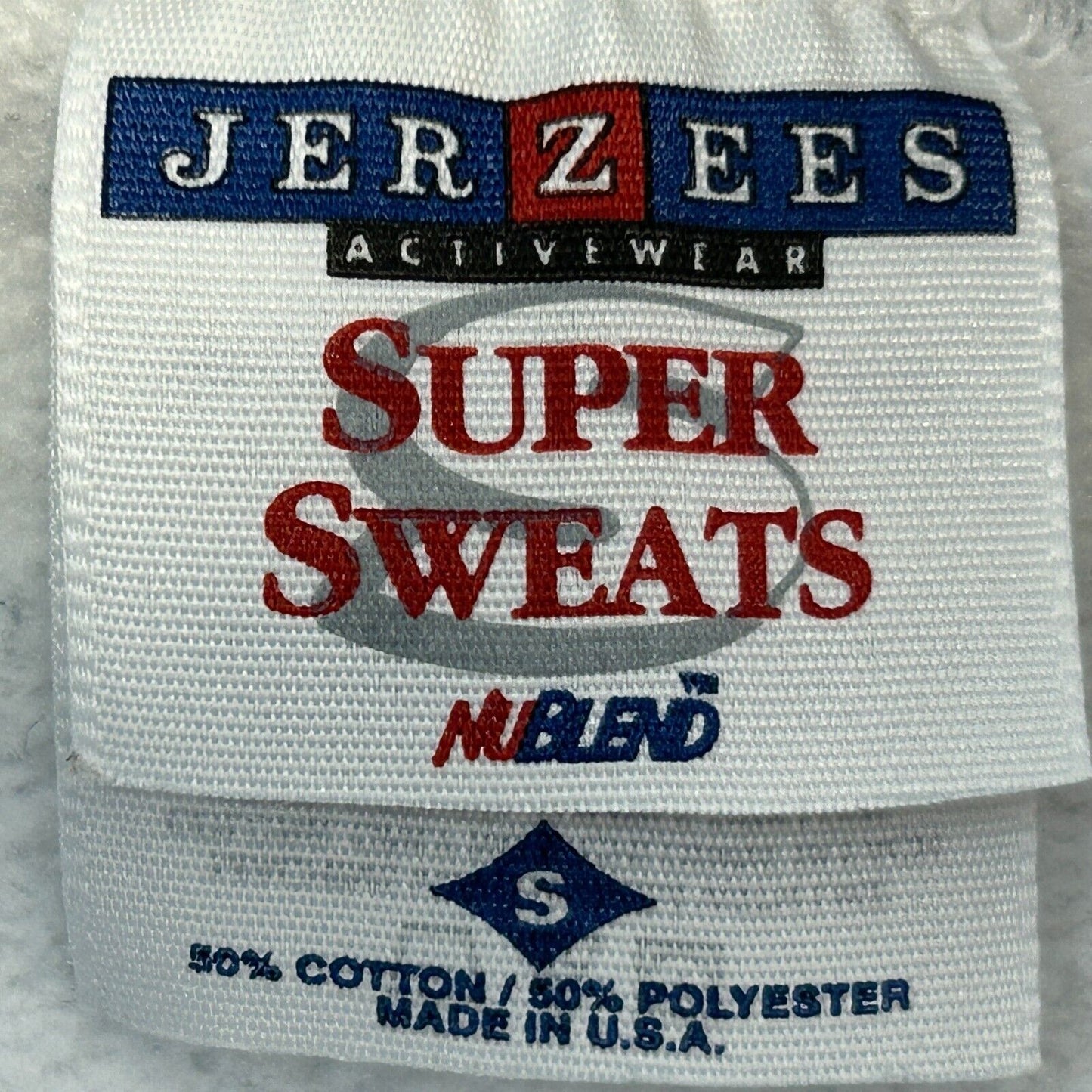 JERZEES Vintage Webster Hill Sweatshirt in White, Size Small, Front View