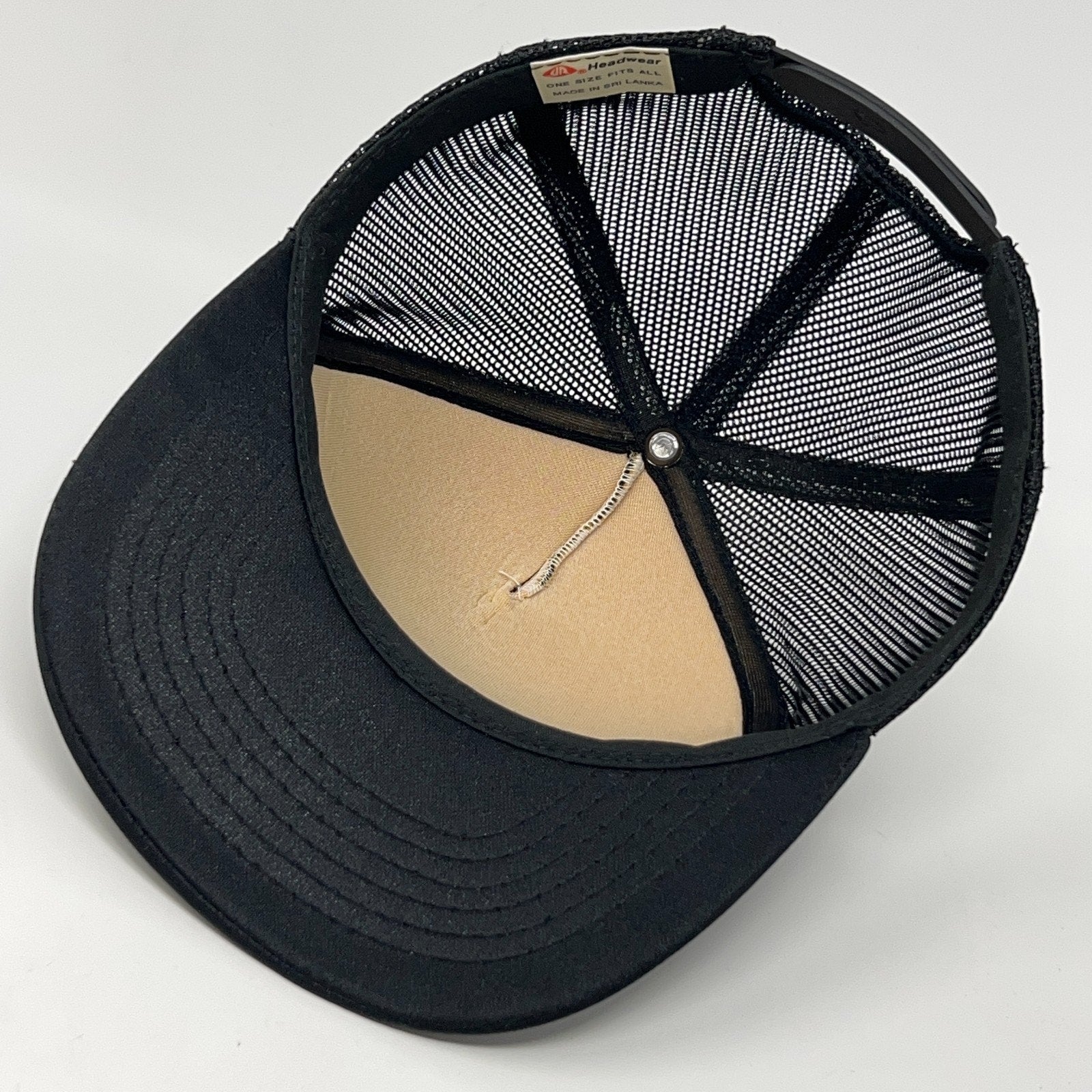 Vintage Trucker Cap Hat Black One Size Front View Vintage