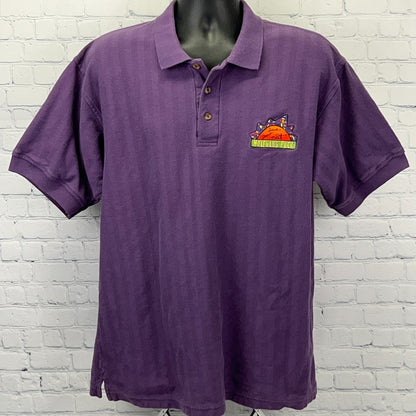 Purple vintage polo shirt featuring Wolfgang Puck logo on the front, size x-large, front view