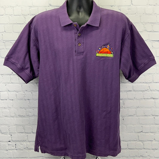 Purple vintage polo shirt featuring Wolfgang Puck logo on the front, size x-large, front view