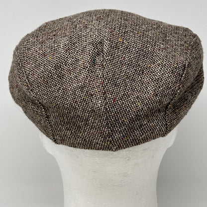 Vintage Tweed Flat Cap Hat Medium Newsboy Cabbie Capas Headwear USA Made Beige