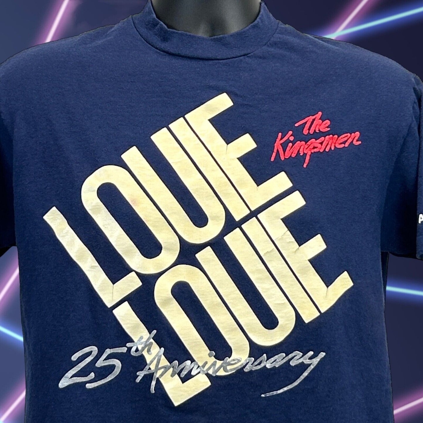 Vintage The Kingsmen Louie Louie T Shirt Mens Medium Glow In The Dark GITD Blue