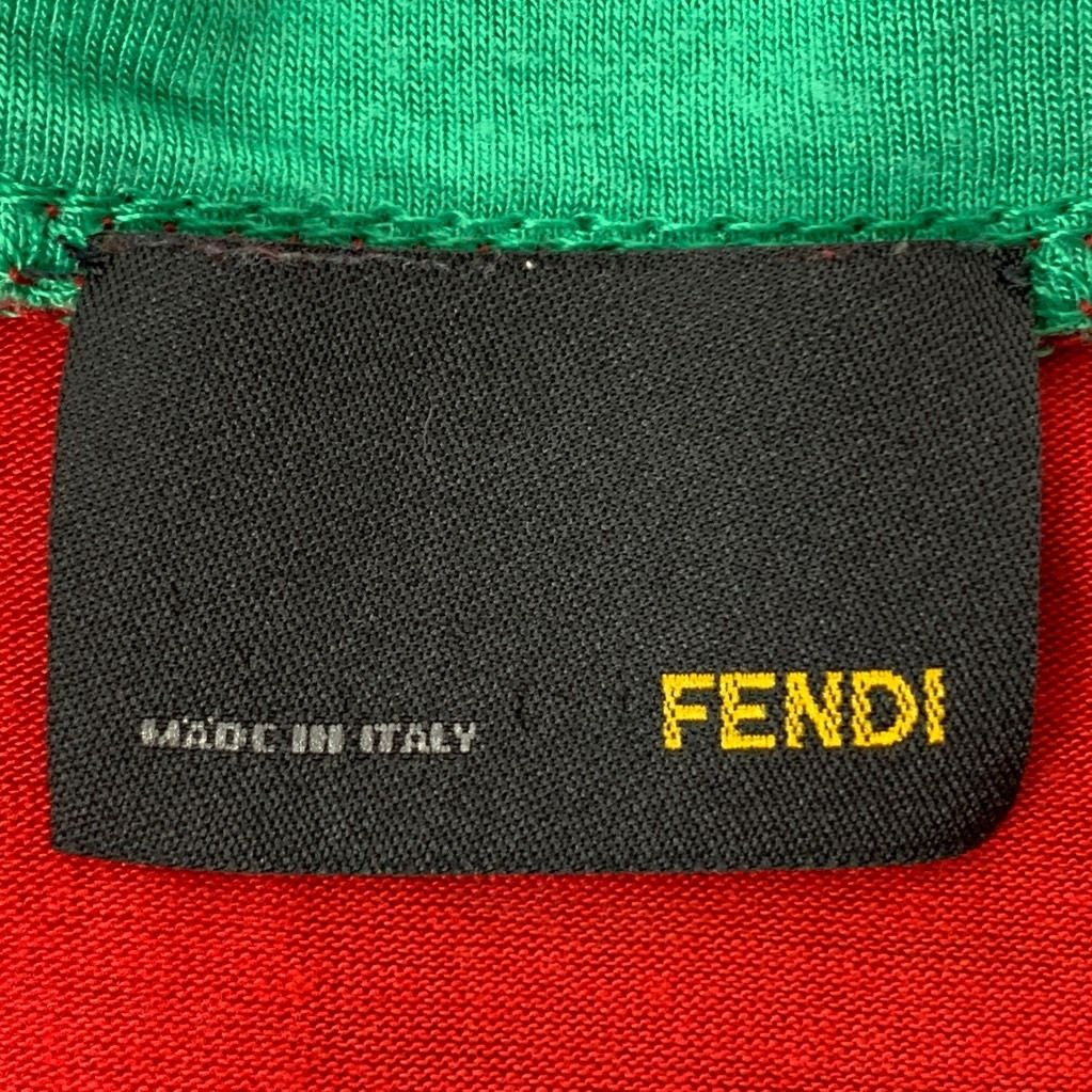 Fendi Tank Top Shirt Womens Size 40 US S 4 Red Green Scoop Neck Rayon Silk Italy