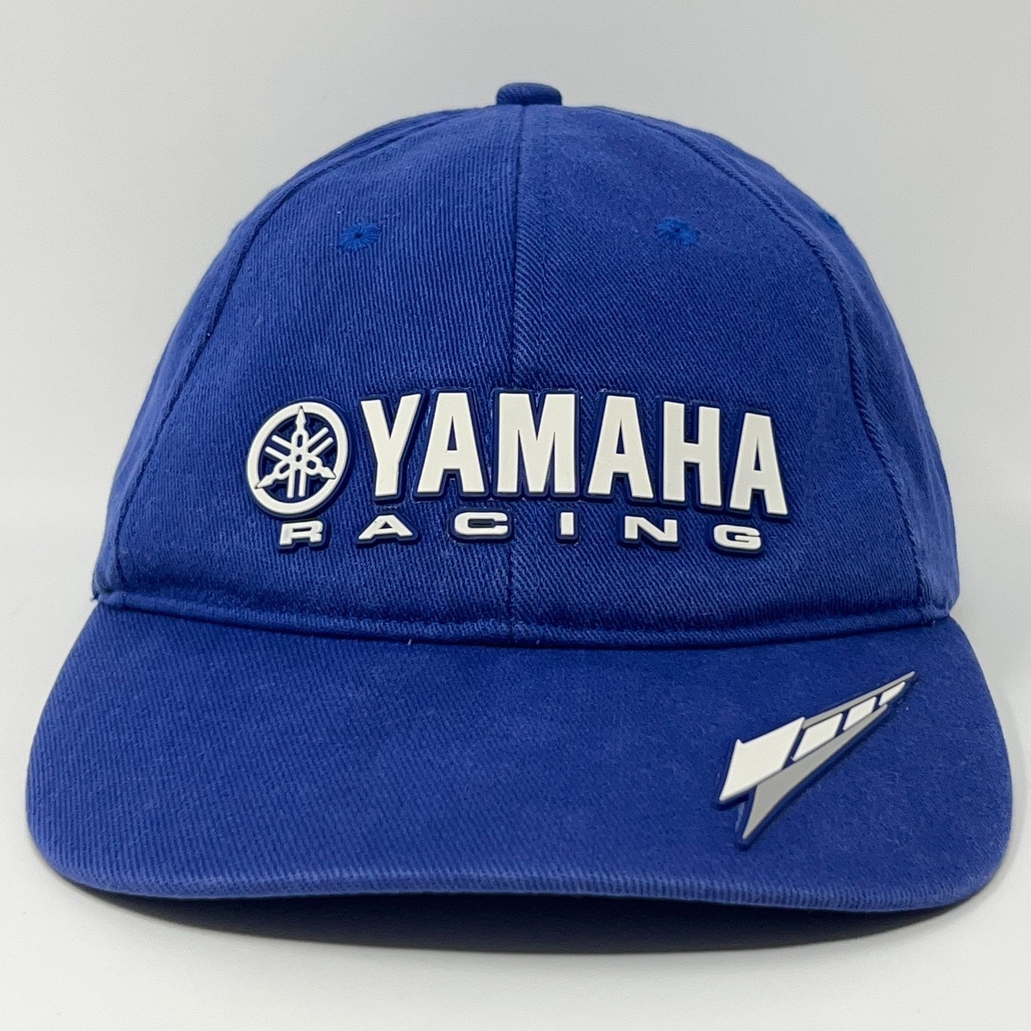 Blue Yamaha Racing Cap with Front Logo and Icon Detail for Motorsports Fans