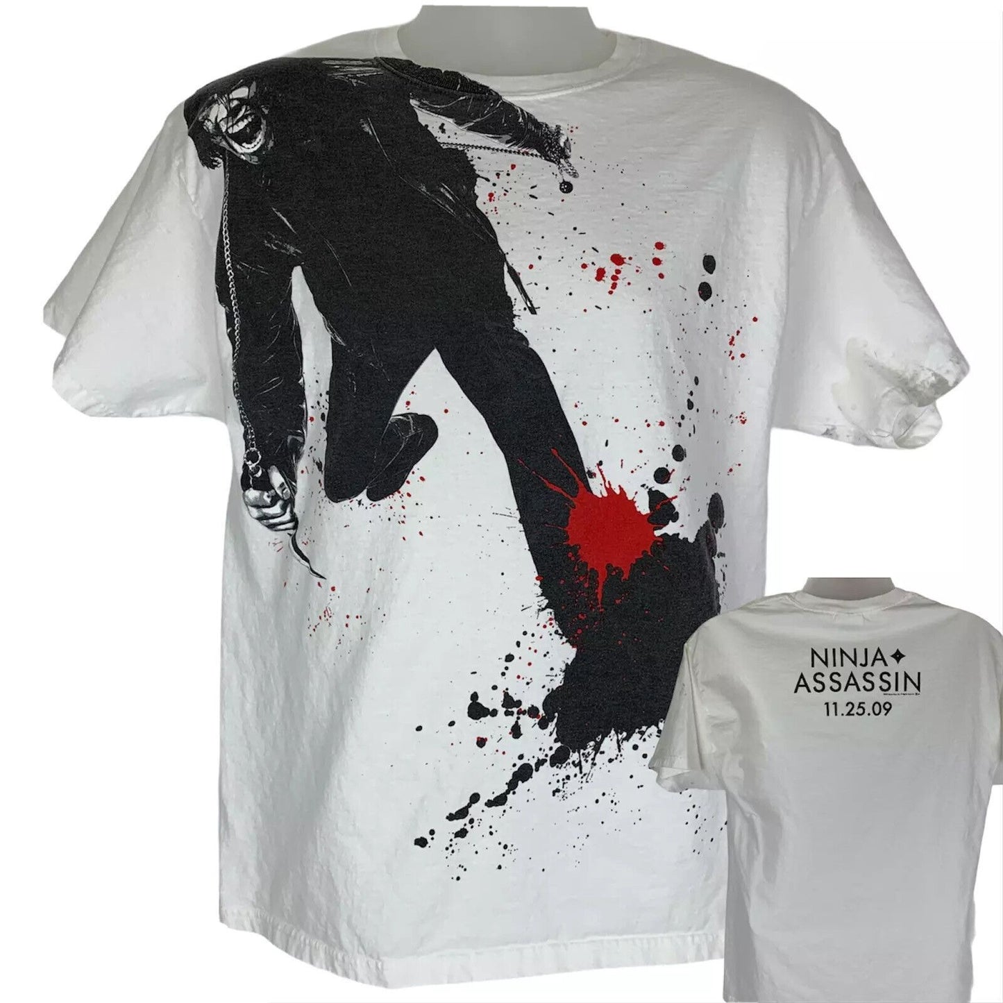 Ninja Assassin T Shirt Mens Large 2009 Movie Film Promotional Martial Arts White