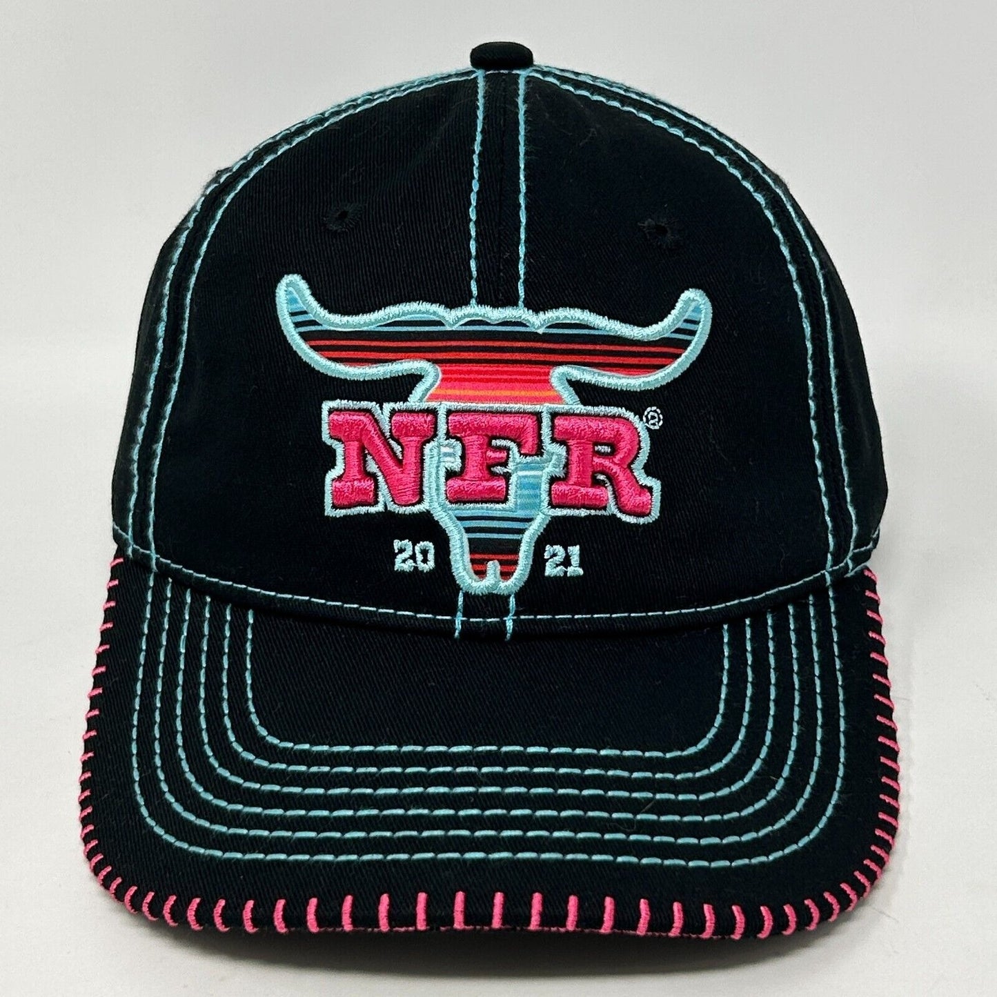 NFR Las Vegas 2021 Baseball Hat Cap National Finals Rodeo Cowboy Strapback Black