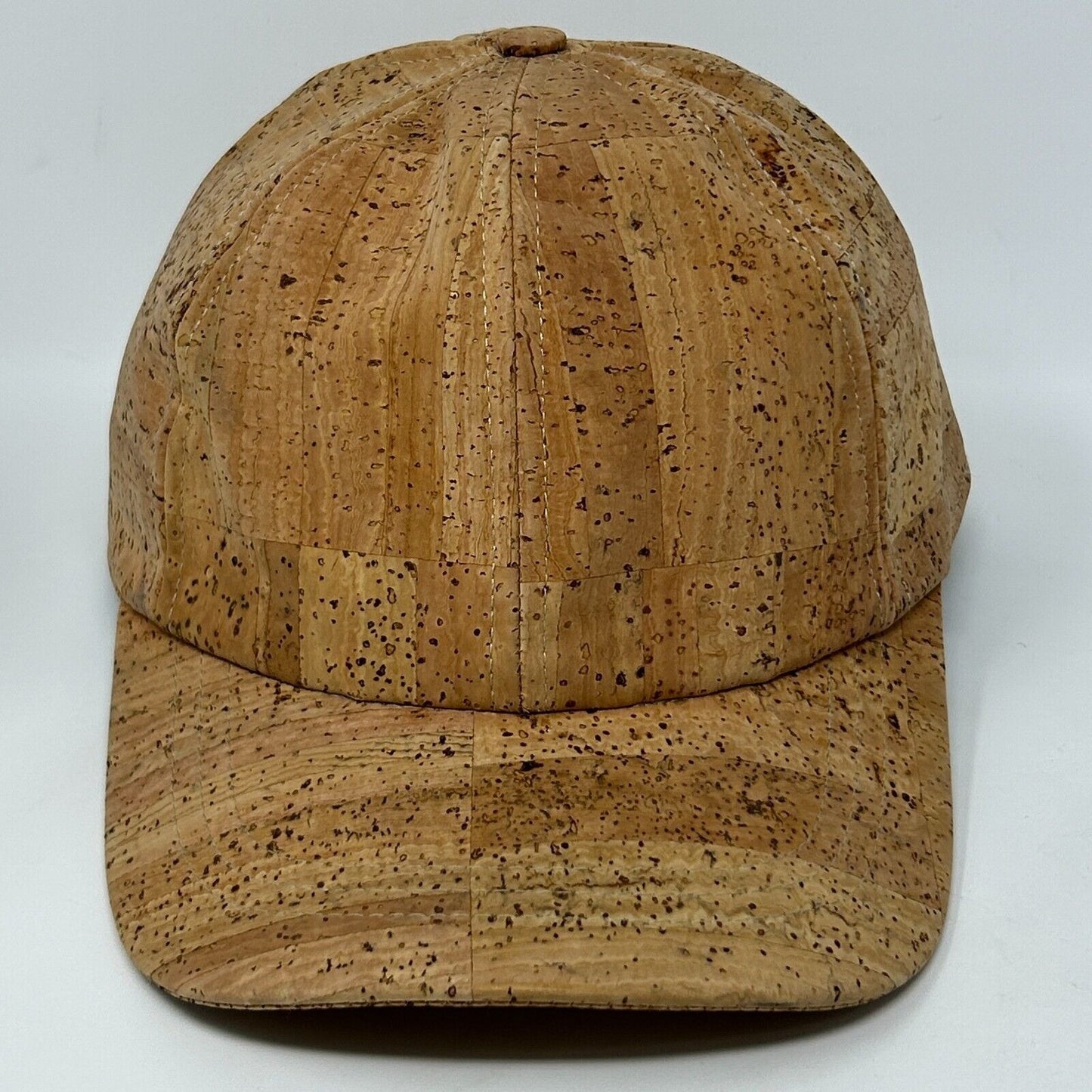 Natural Cork Blank Solid Baseball Hat Cap Wood Six Panel Strapback Beige