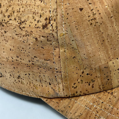 Natural Cork Blank Solid Baseball Hat Cap Wood Six Panel Strapback Beige