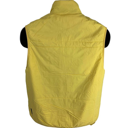 Calvin Klein CK Vest Mens Small Yellow Waist Length Pockets Mock Neck Packable