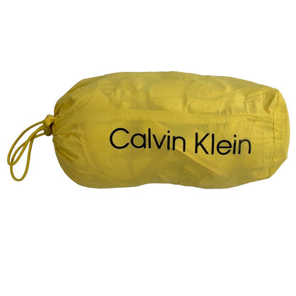 Calvin Klein CK Vest Mens Small Yellow Waist Length Pockets Mock Neck Packable