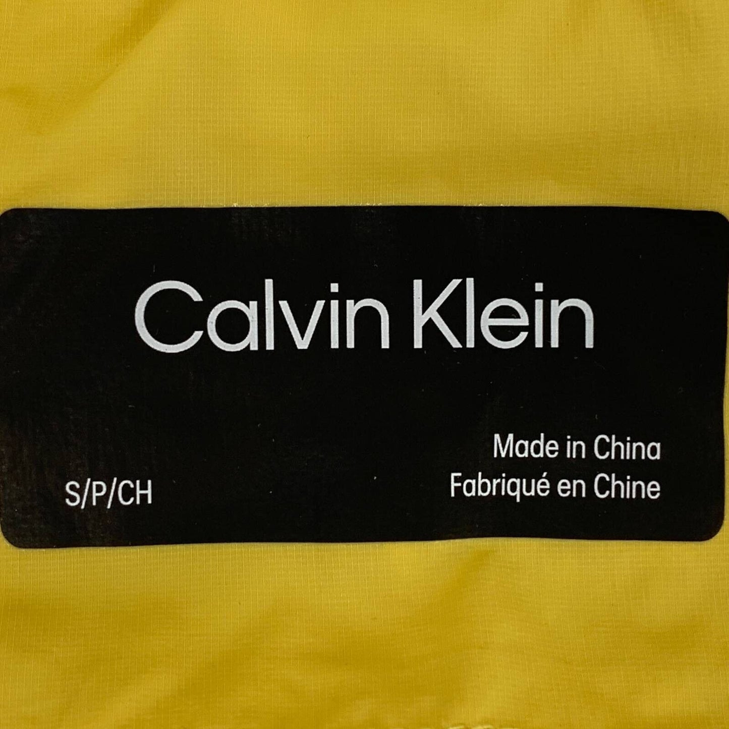 Calvin Klein CK Vest Mens Small Yellow Waist Length Pockets Mock Neck Packable