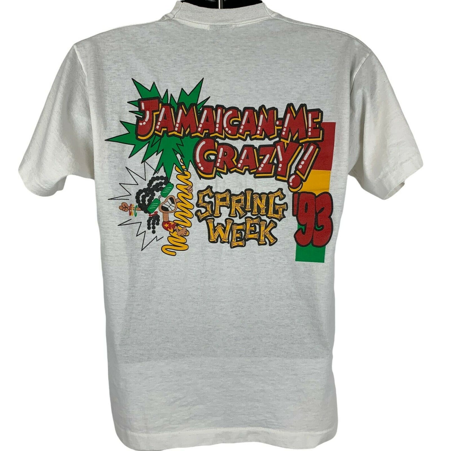 Vintage 90s Jamaican Me Crazy Spring Week T Shirt Caribbean Travel USA Medium