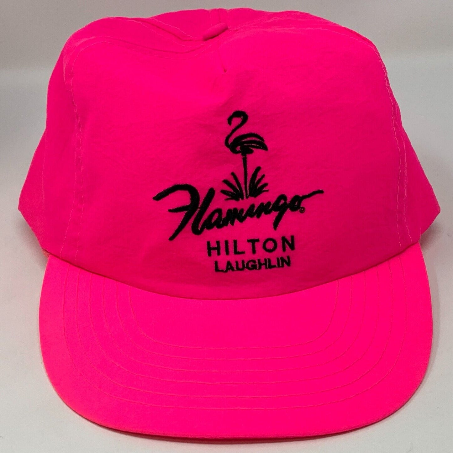 Vintage 90s Flamingo Hilton Hotel Casino Snapback Hat Laughlin Pink Baseball Cap