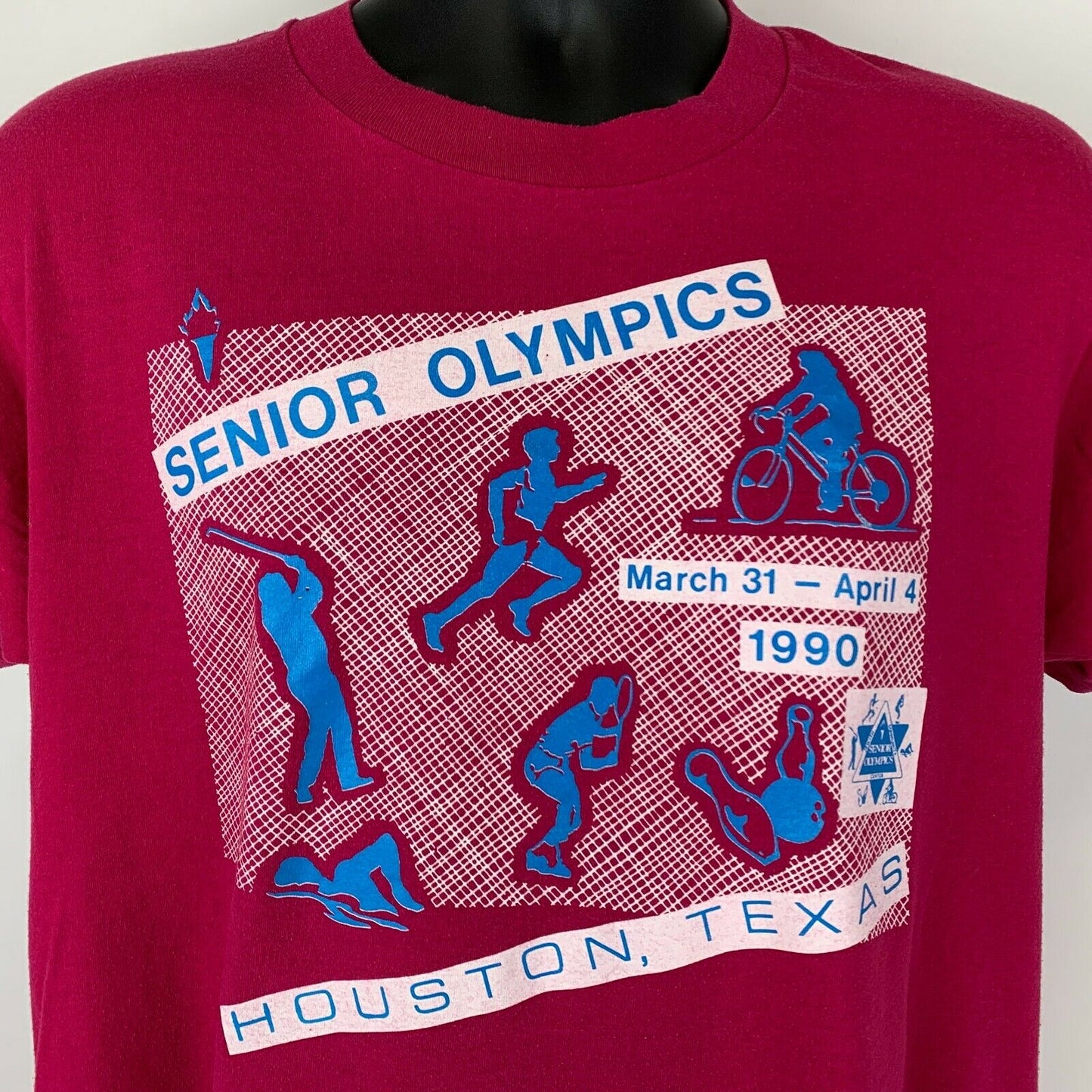 Vintage 1990s Houston Texas Senior Olympics Medium T Shirt Games Made In USA Tee