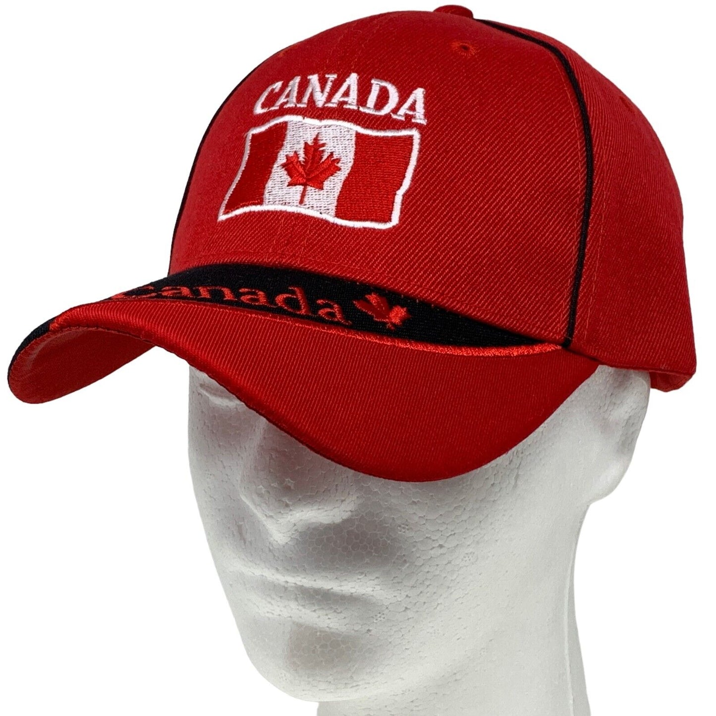 Canada Strapback Hat Canadian Flag Red 6 Six Panel Baseball Cap