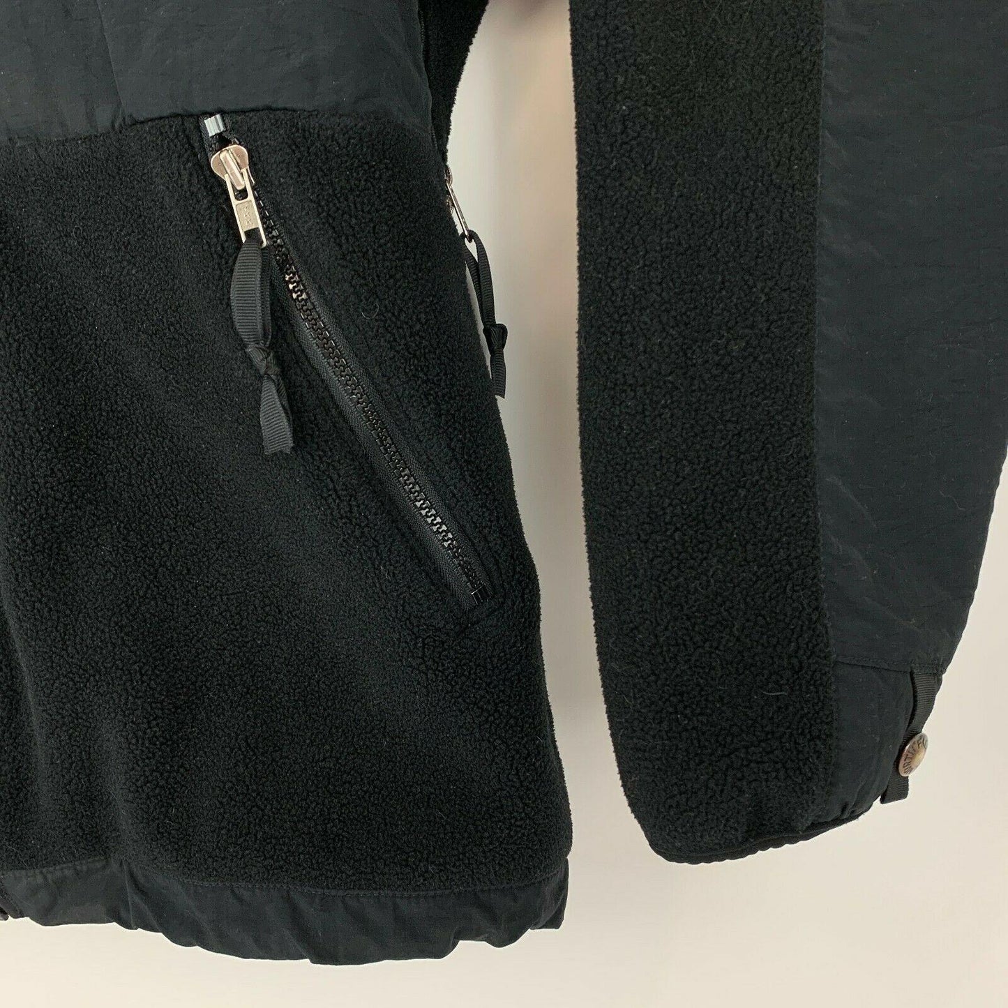 The North Face Denali Medium Fleece Jacket Black Pockets Full Zip Mock Neck