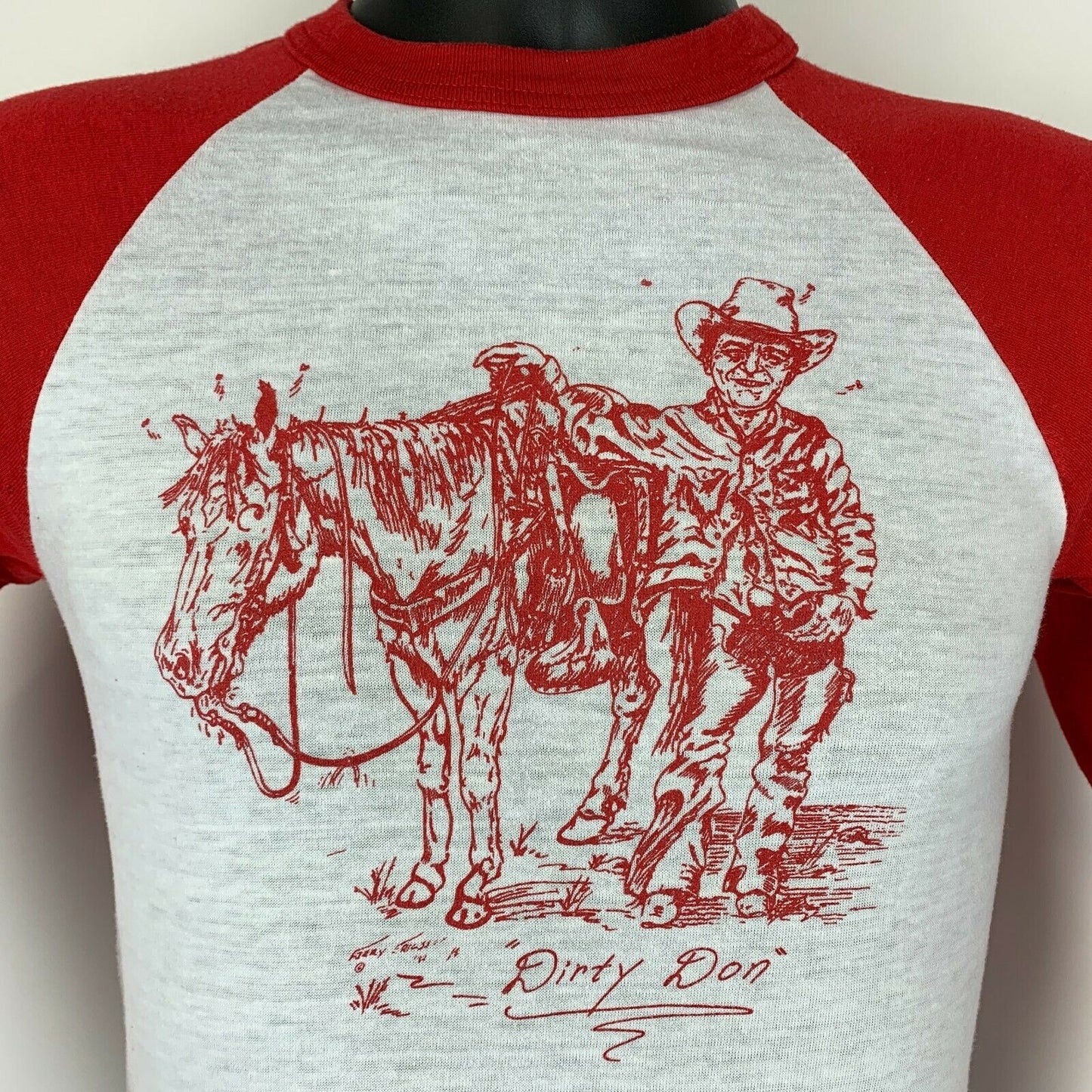 Vintage 1980s Dons Western Wear XS Extra Small T Shirt Cowboy Houston Texas Tee