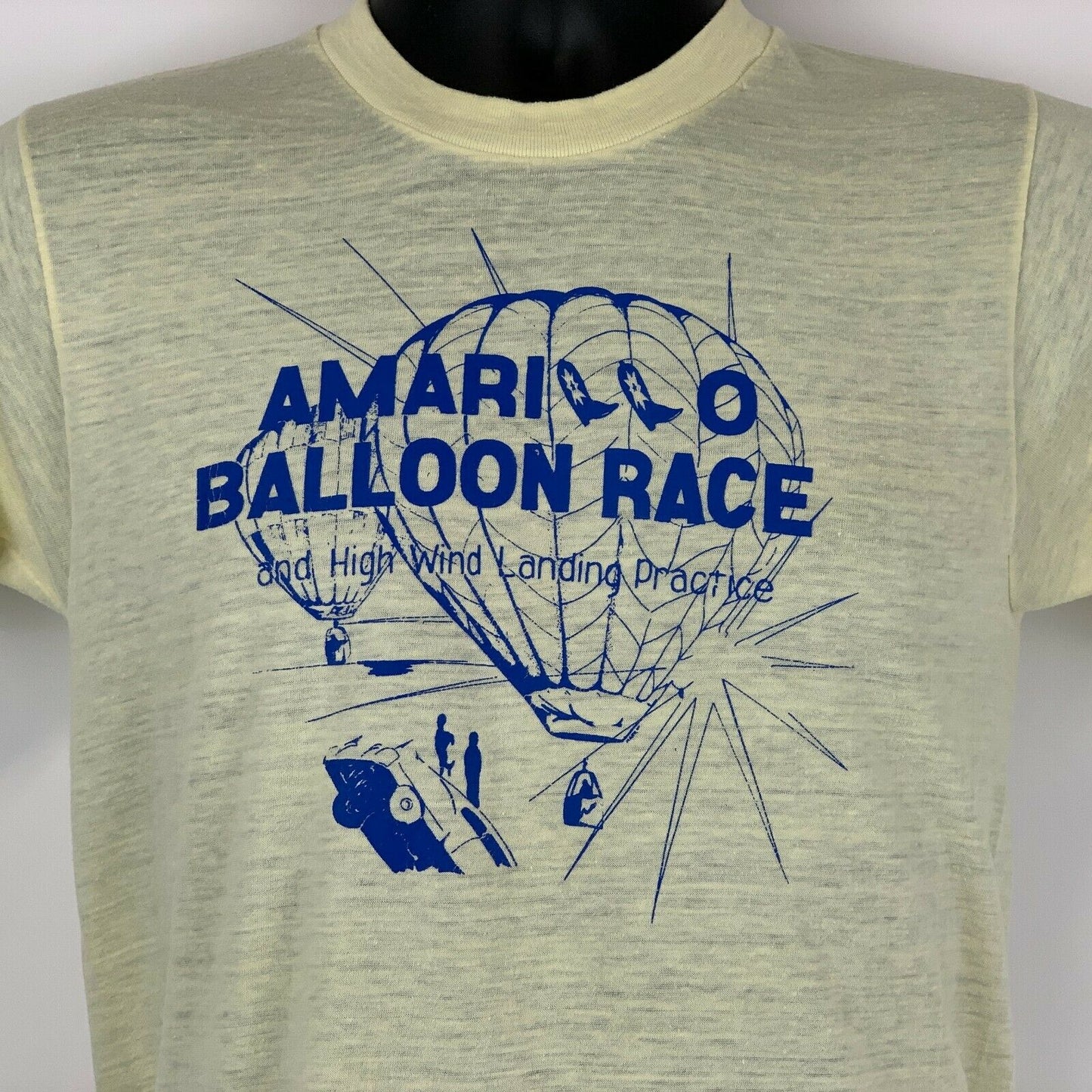 Vintage 70s Amarillo Hot Air Balloon Race T Shirt Texas Cadillac Ranch Tee Small